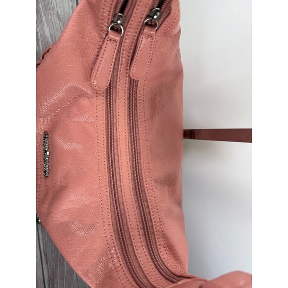 Pink and Silver Slouchy Shoulder Bag with Tassels - Picture 8 of 16
